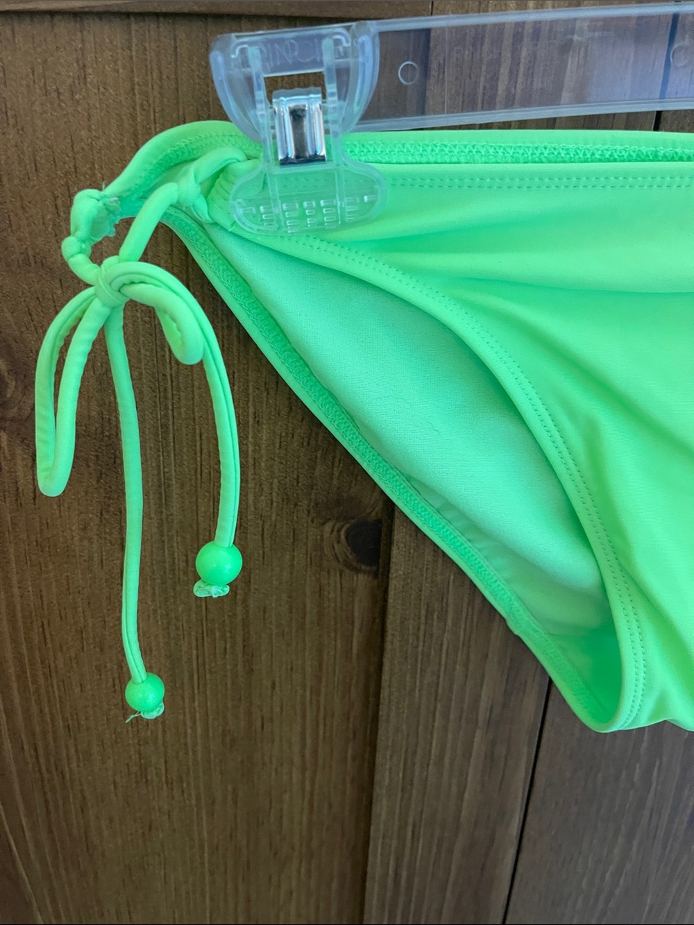 OP Neon Green Women's Side-Tie Bikini Bottoms - Picture 2 of 5